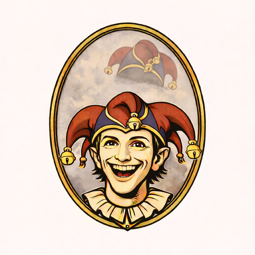 Main Nobody’s Laughing logo used for the first note from the house.